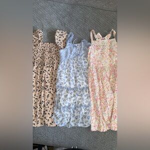 Floral Kids Dress Set - Blue, Pink, Cream